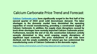 calcium carbonate price trend and forecast