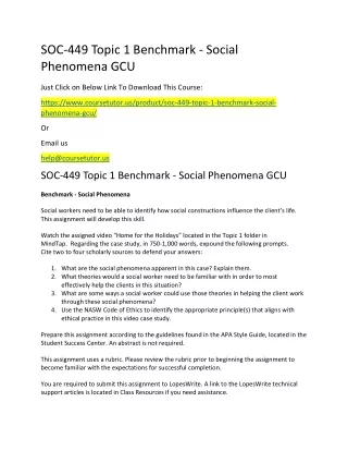 soc 449 topic 1 benchmark social phenomena gcu