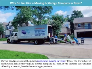 why do you hire a moving storage company in texas