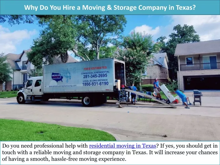 why do you hire a moving storage company in texas