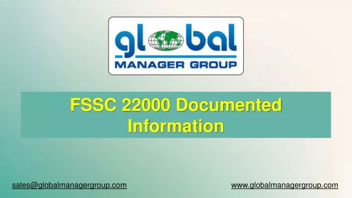 fssc 22000 documented information