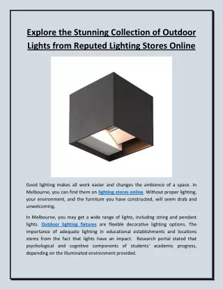 explore the stunning collection of outdoor lights