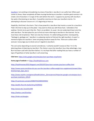 java burn i am working on broadening my views