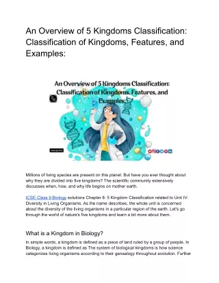 an overview of 5 kingdoms classification