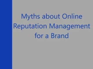 myths about online reputation management