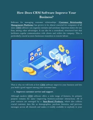 how does crm software improve your business