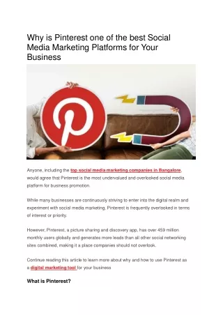 Why is Pinterest one of the best Social Media Marketing Platforms for Your Business