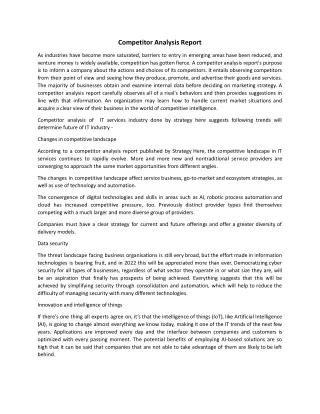 competitor analysis report