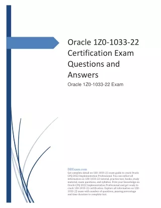 oracle 1z0 1033 22 certification exam questions