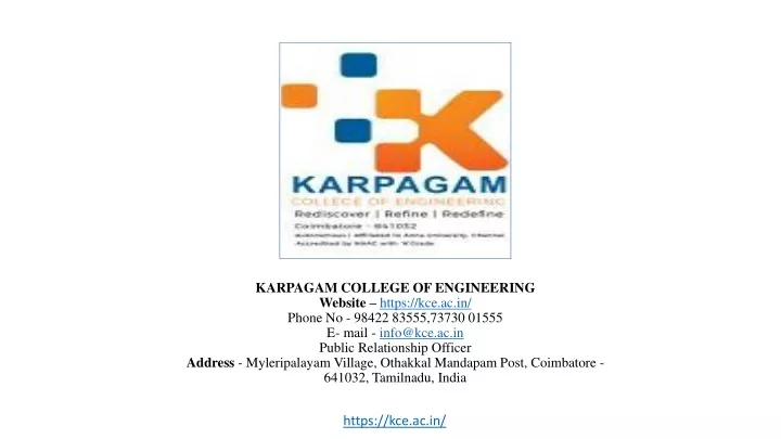 karpagam college of engineering website https