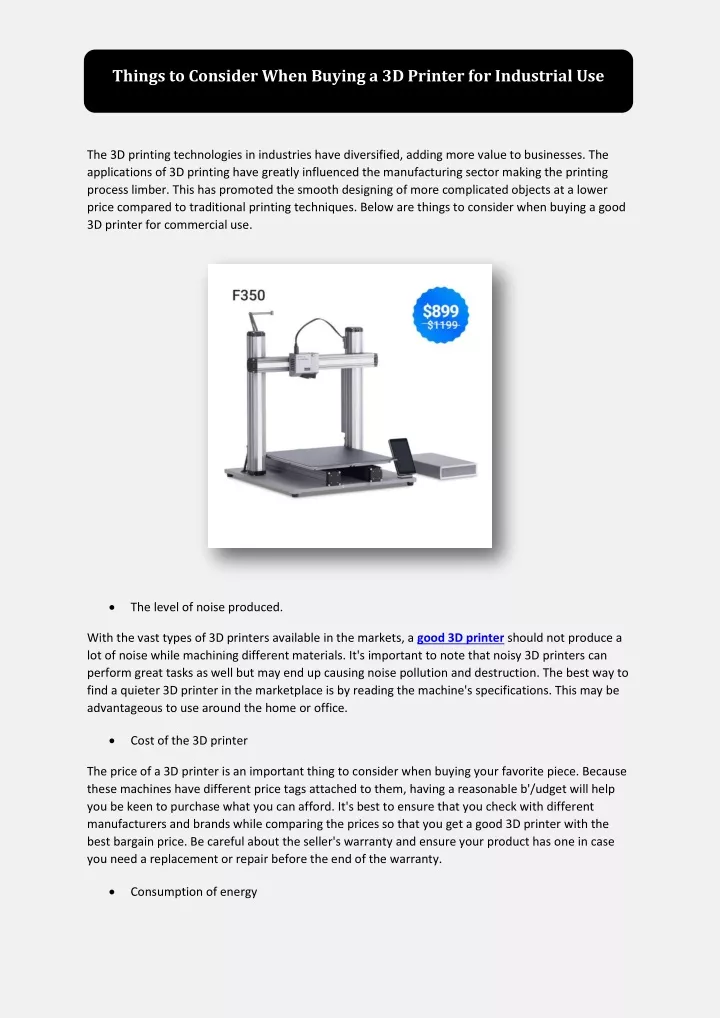 things to consider when buying a 3d printer