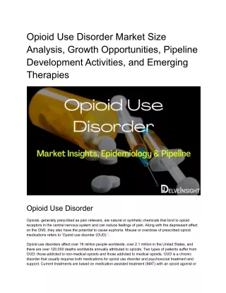 opioid use disorder market size analysis growth