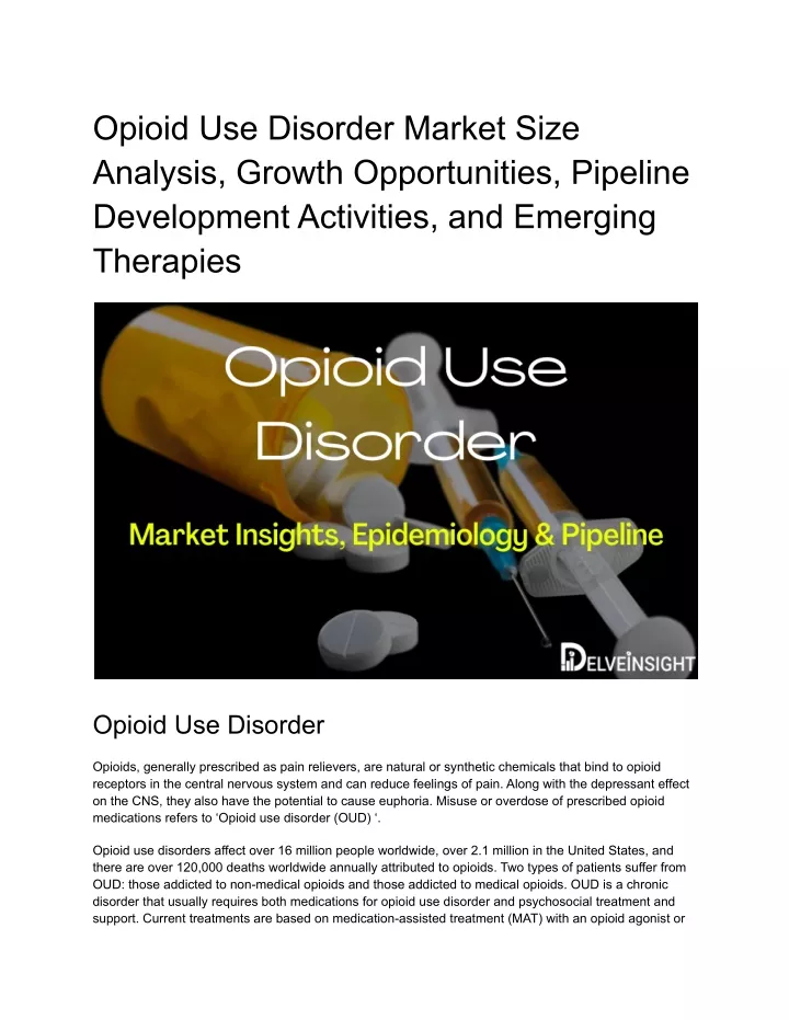 opioid use disorder market size analysis growth