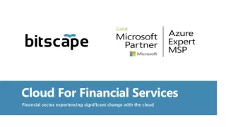 Cloud for financial services