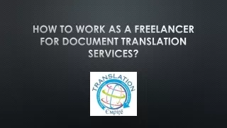 How to work as a freelancer for document translation services?