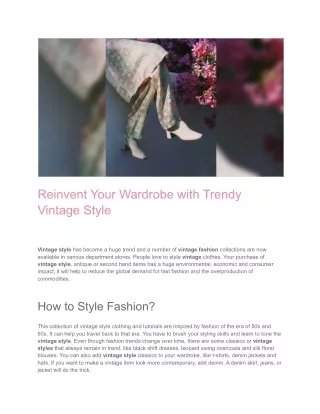 reinvent your wardrobe with trendy vintage style
