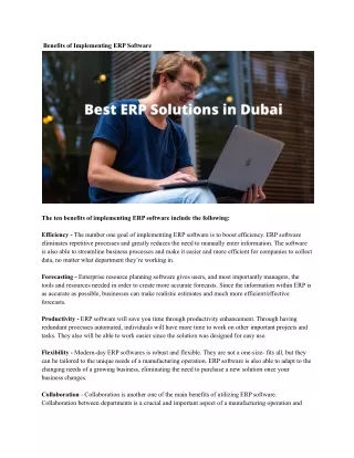 benefits of implementing erp software