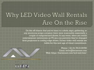 why led video wall rentals are on the rise