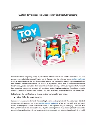 cus custom toy boxes the most trendy