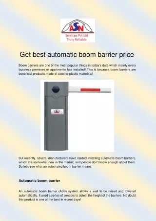 get best automatic boom barrier price boom