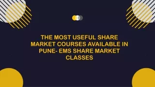 The Most Useful Share Market Courses Available in Pune- Ems Share Market Classes