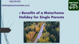 5 benefits of a motorhome holiday for single parents
