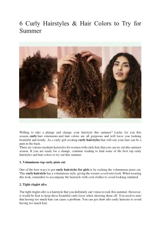 6 curly hairstyles hair colors to try for summer