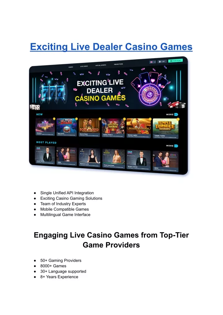 exciting live dealer casino games