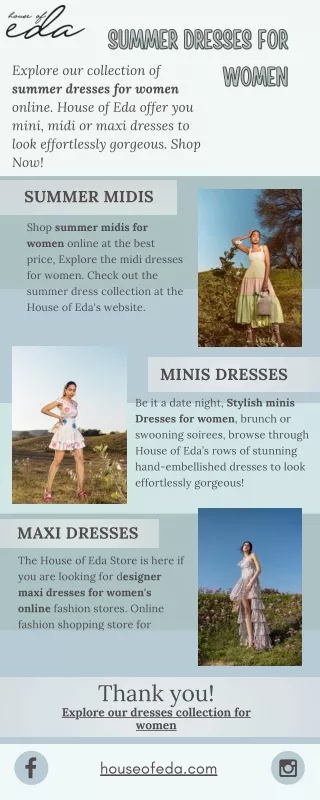 Summer Dresses for women | House OF Eda