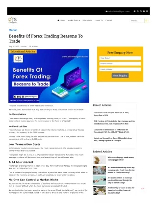 Benefits Of Forex Trading Reasons To Trade
