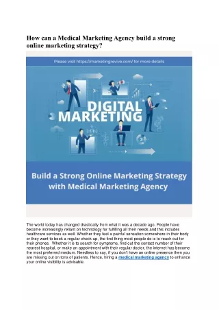 how can a medical marketing agency build a strong