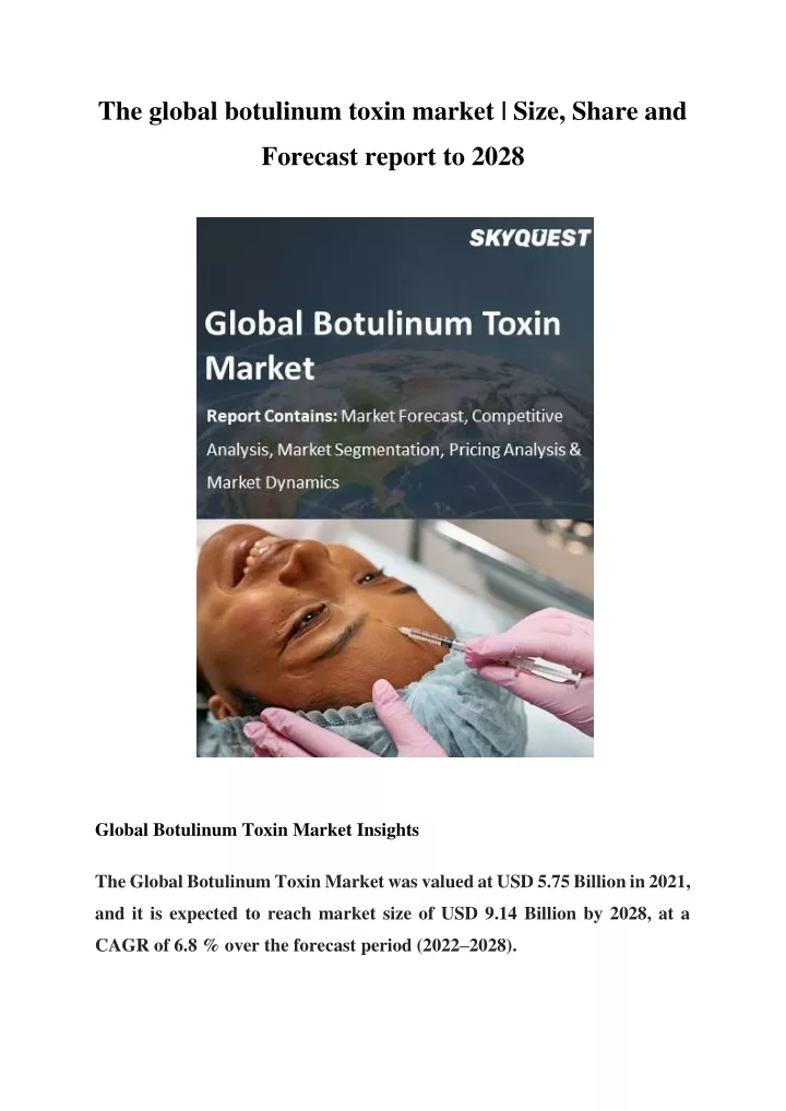 the global botulinum toxin market size share and