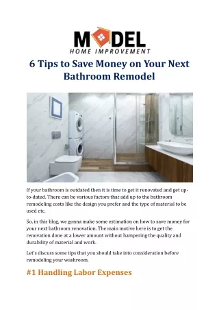 6 Tips to Save Money on Your Next Bathroom Remodel
