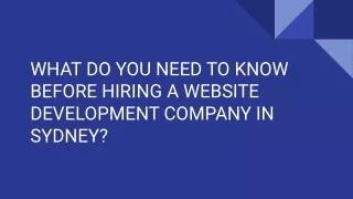 WHAT DO YOU NEED TO KNOW BEFORE HIRING A WEBSITE DEVELOPMENT COMPANY IN SYDNEY