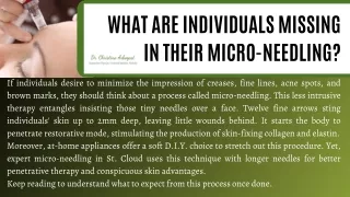 what are individuals missing in their micro