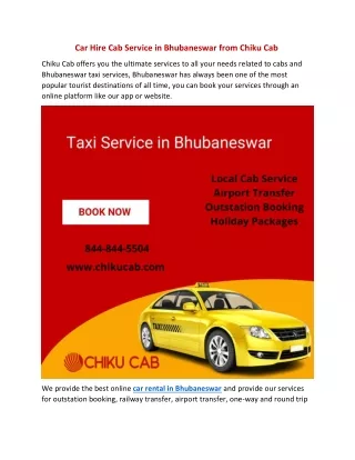 car hire cab service in bhubaneswar from chiku cab