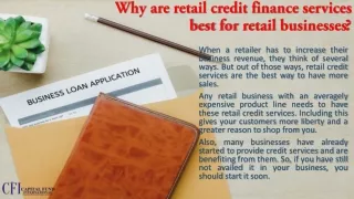 why are retail credit finance services best for retail businesses