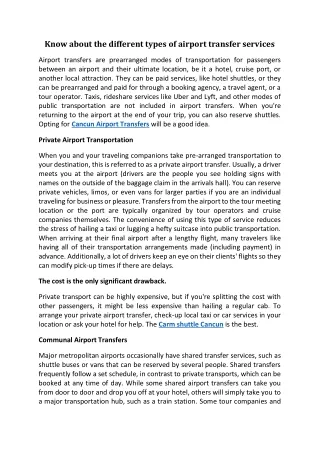 know about the different types of airport