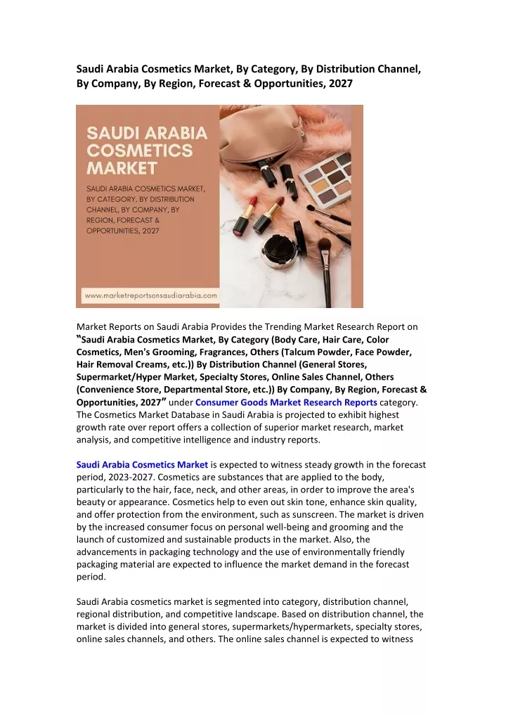 saudi arabia cosmetics market by category