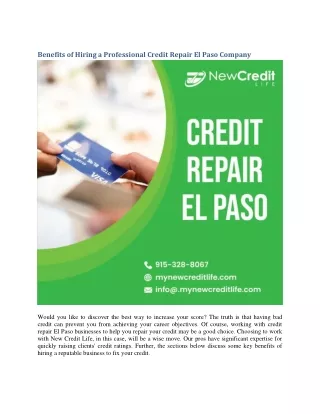 benefits of hiring a professional credit repair