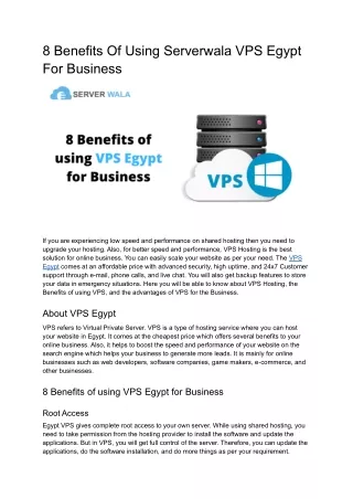 8 benefits of using serverwala vps egypt