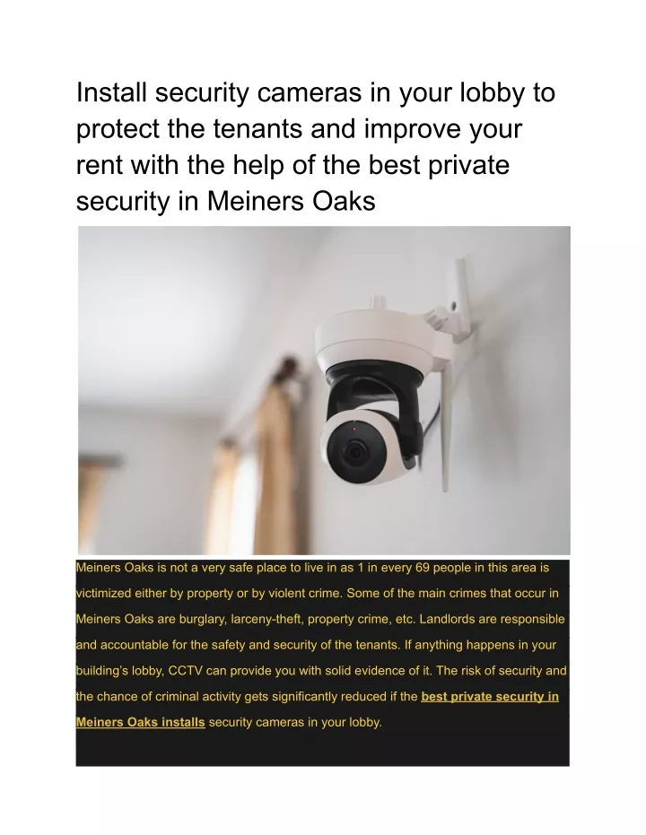 install security cameras in your lobby to protect