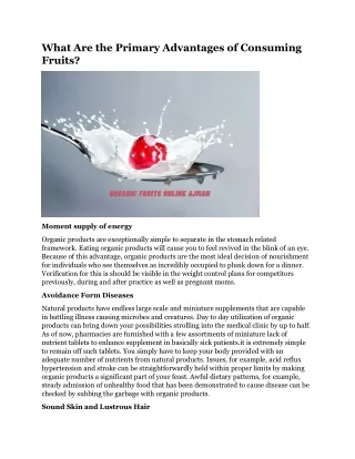 what are the primary advantages of consuming