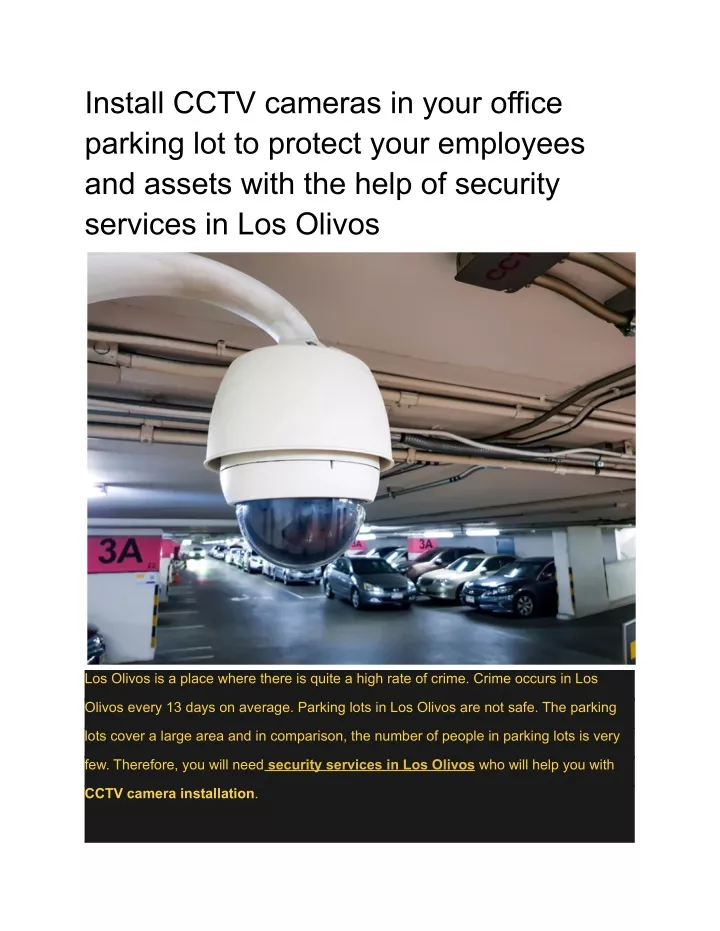 install cctv cameras in your office parking