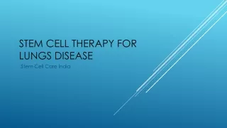 Stem Cell Therapy For  Lungs Disease