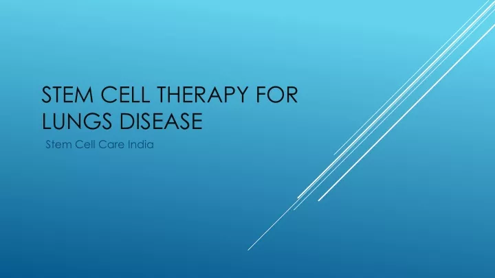 stem cell therapy for lungs disease stem cell