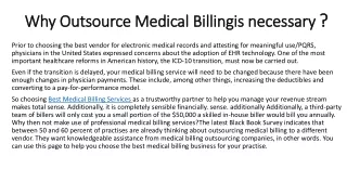 why outsource medical billingis necessary