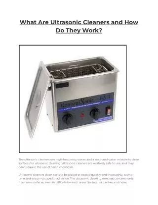 what are ultrasonic cleaners and how do they work