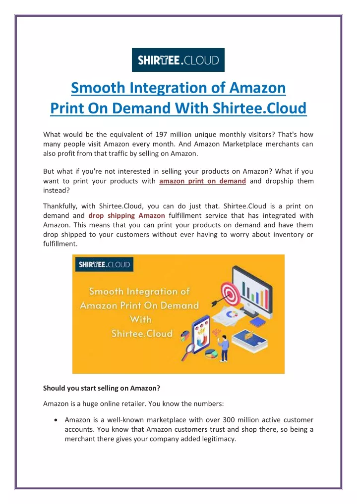 smooth integration of amazon print on demand with