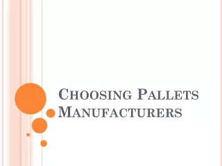 Pallets Manufacturers